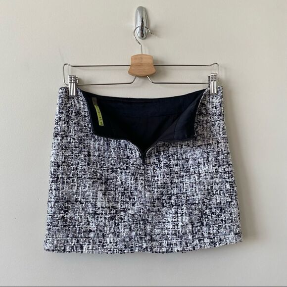 Alice & olivia-black white & grey tweed mini skirt (size:2) - Picture 5 of 7